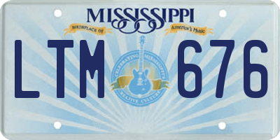 MS license plate LTM676