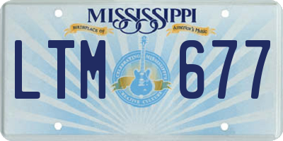 MS license plate LTM677