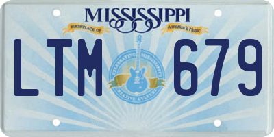 MS license plate LTM679