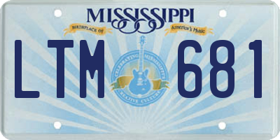 MS license plate LTM681