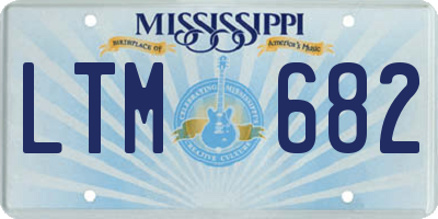 MS license plate LTM682