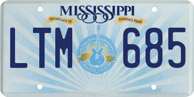 MS license plate LTM685