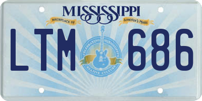 MS license plate LTM686