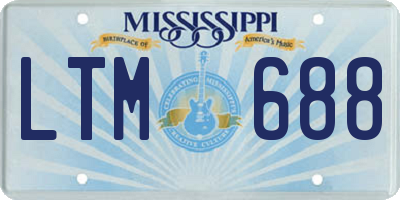 MS license plate LTM688
