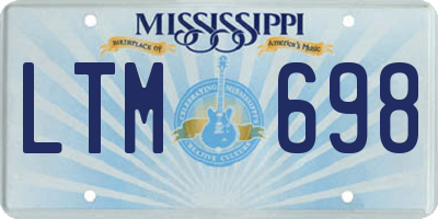 MS license plate LTM698