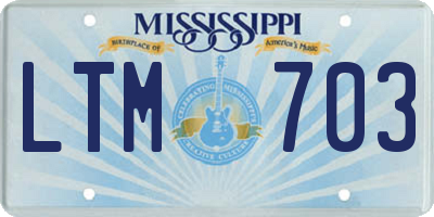 MS license plate LTM703