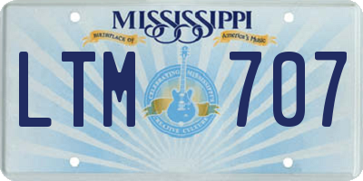 MS license plate LTM707