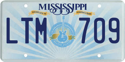 MS license plate LTM709
