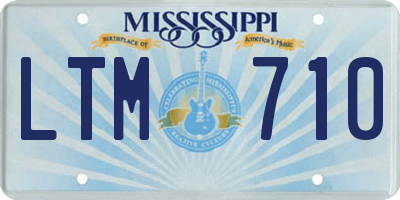 MS license plate LTM710