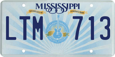 MS license plate LTM713