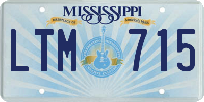MS license plate LTM715