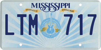 MS license plate LTM717