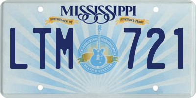 MS license plate LTM721