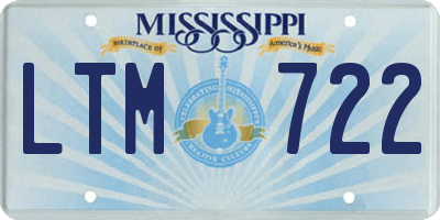 MS license plate LTM722