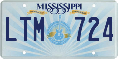 MS license plate LTM724