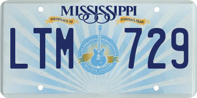 MS license plate LTM729