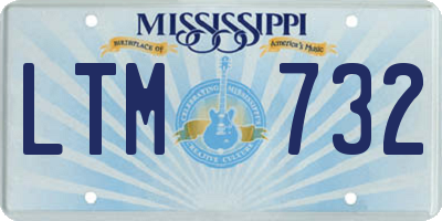 MS license plate LTM732