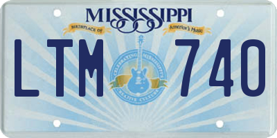 MS license plate LTM740