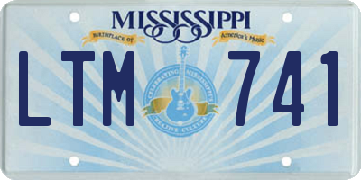 MS license plate LTM741