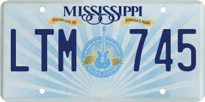MS license plate LTM745