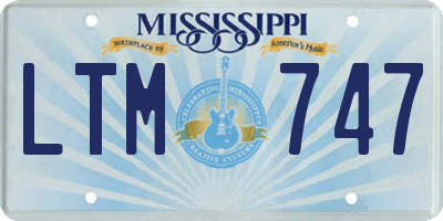 MS license plate LTM747