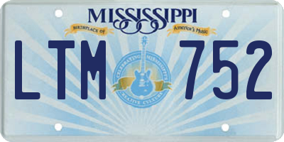 MS license plate LTM752