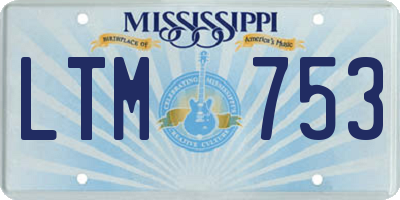 MS license plate LTM753