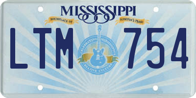 MS license plate LTM754
