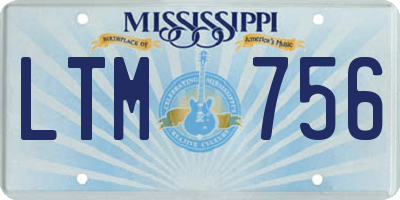 MS license plate LTM756