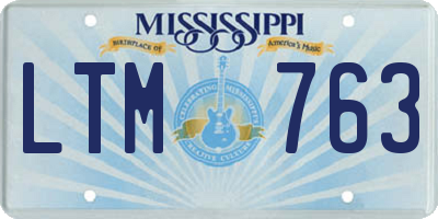 MS license plate LTM763