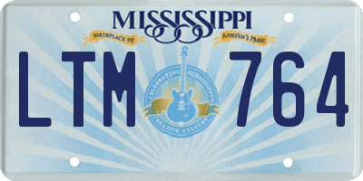 MS license plate LTM764