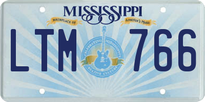 MS license plate LTM766