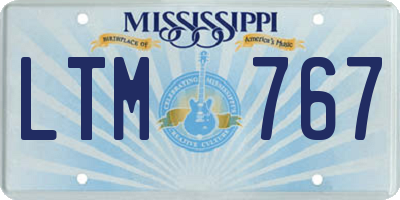 MS license plate LTM767