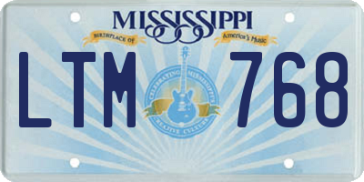 MS license plate LTM768