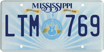 MS license plate LTM769