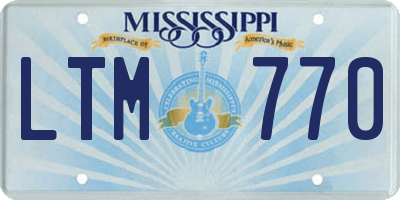 MS license plate LTM770