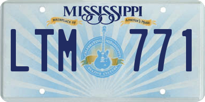 MS license plate LTM771