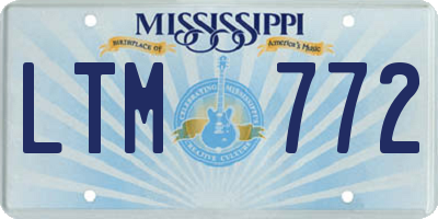 MS license plate LTM772