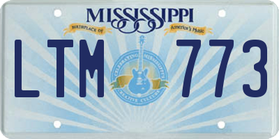 MS license plate LTM773