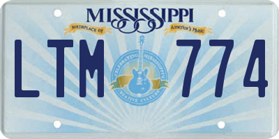 MS license plate LTM774