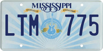MS license plate LTM775