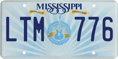 MS license plate LTM776
