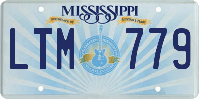 MS license plate LTM779