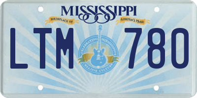 MS license plate LTM780