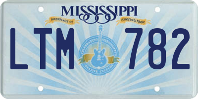 MS license plate LTM782