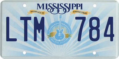 MS license plate LTM784