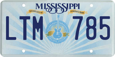 MS license plate LTM785