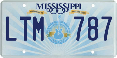MS license plate LTM787