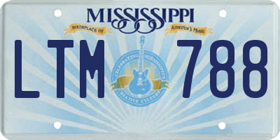 MS license plate LTM788