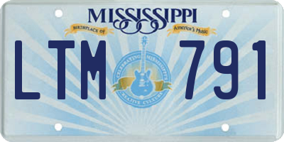 MS license plate LTM791